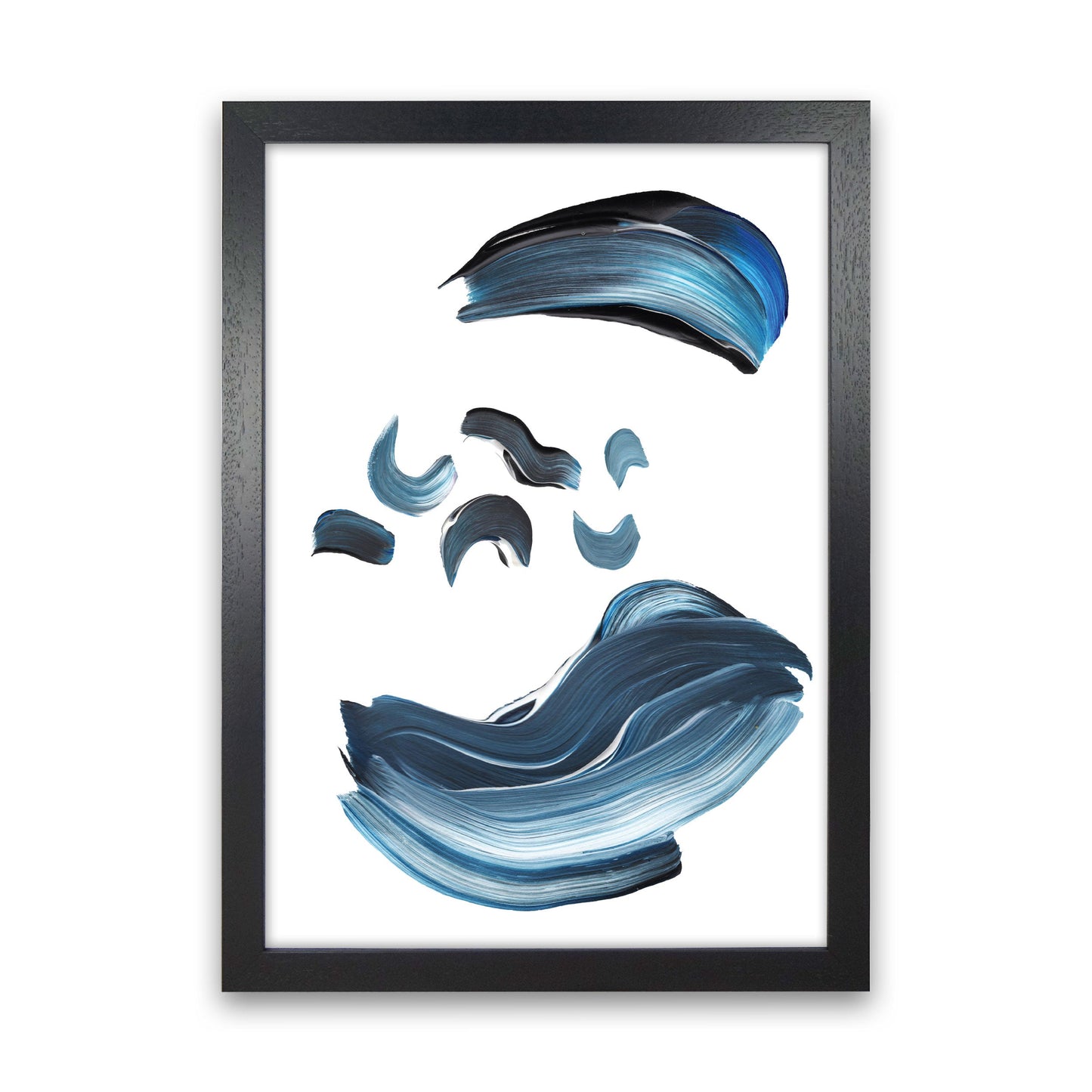 Skorter | Dark Blue and Gray Abstract Brushstrokes Modern Print