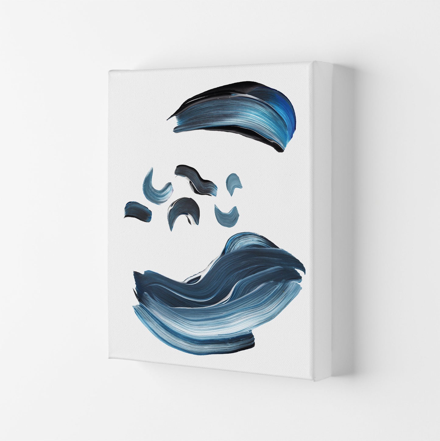 Skorter | Dark Blue and Gray Abstract Brushstrokes Modern Print