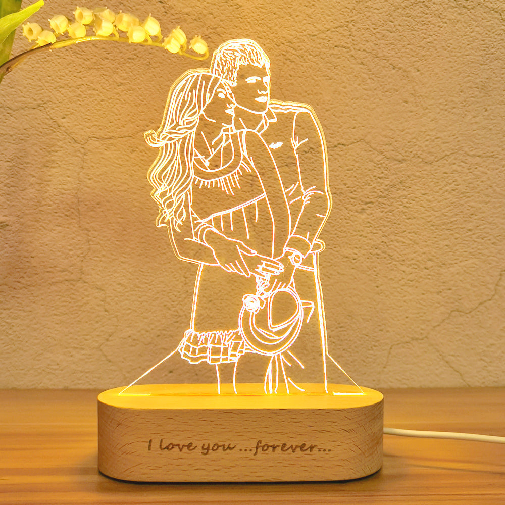 Skorter | Personalized Custom Photo 3D Lamp Text Customized Bedroom Night Light Wedding Anniversary Birthday Gift