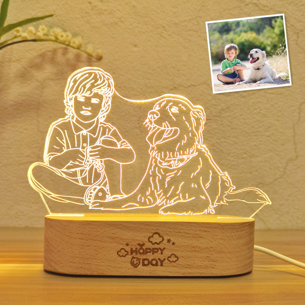 Skorter | Personalized Custom Photo 3D Lamp Text Customized Bedroom Night Light Wedding Anniversary Birthday Gift