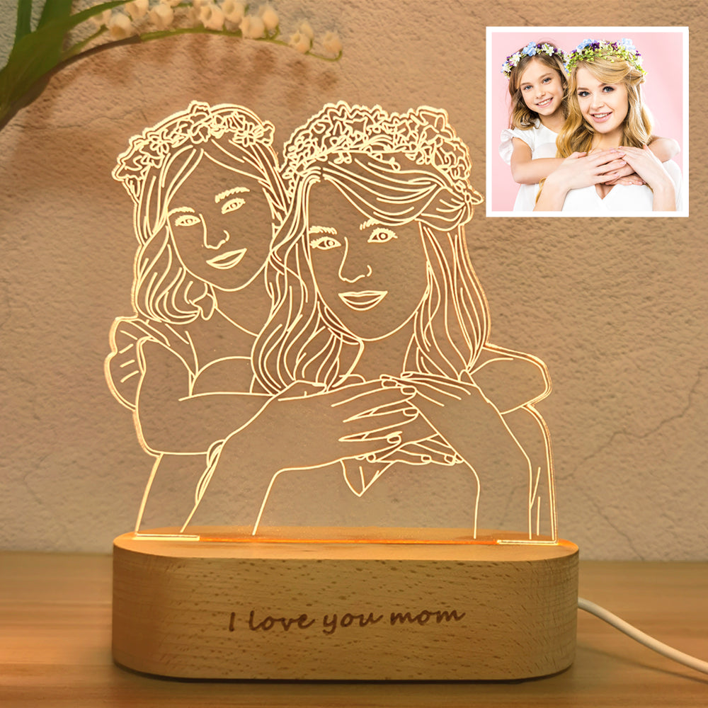 Skorter | Personalized Custom Photo 3D Lamp Text Customized Bedroom Night Light Wedding Anniversary Birthday Gift