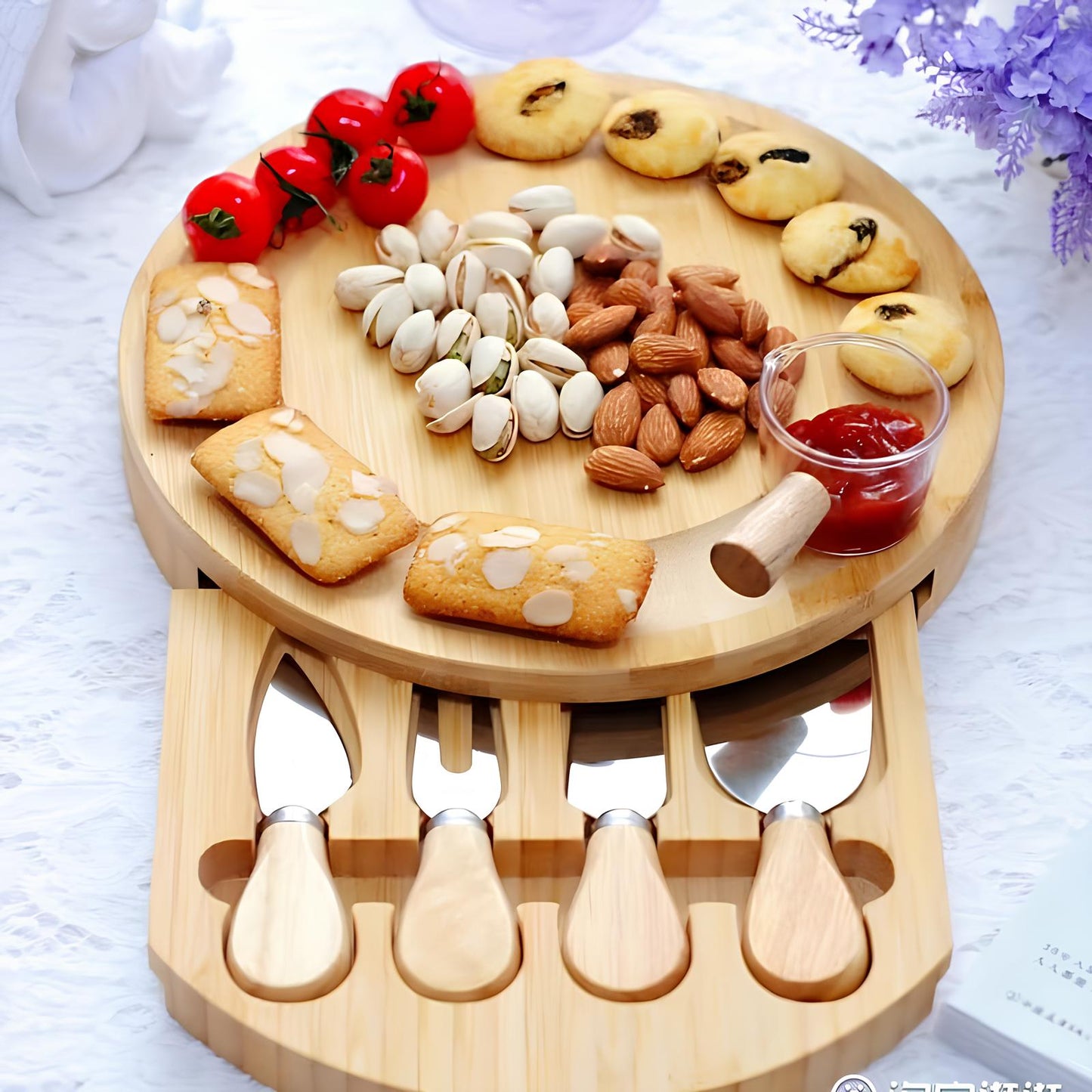 Skorter with cheese with retractable knife storage