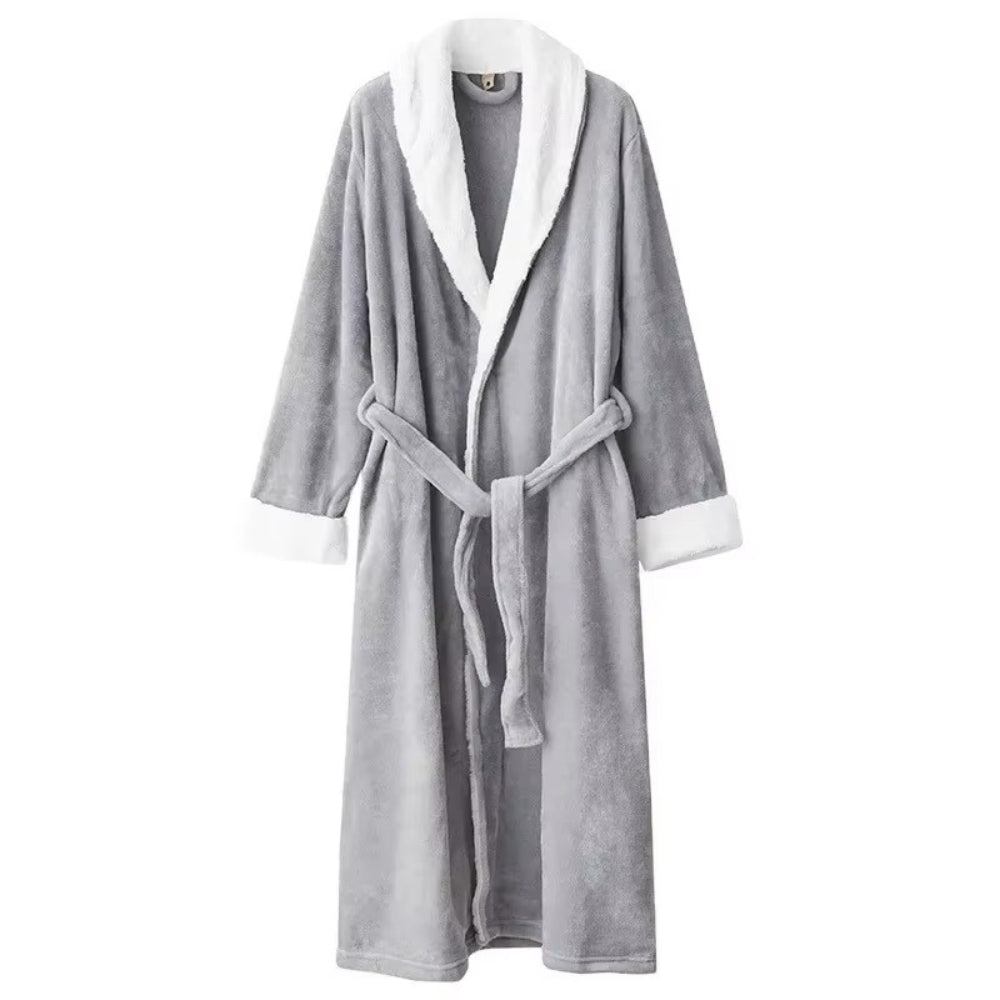 Skorter | Plush Fleece Contrast Trim Bathrobe
