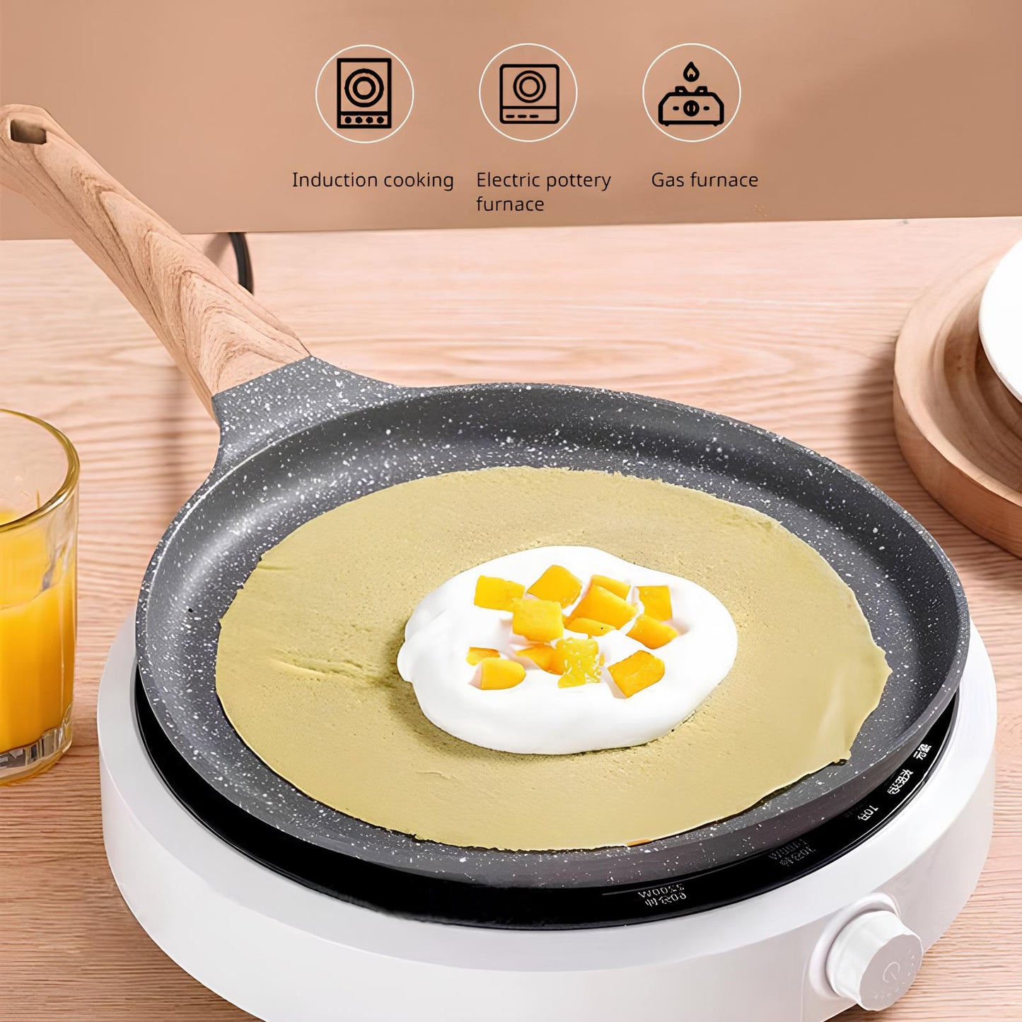 Skorter Non-stick Gray with Wooden Handle
