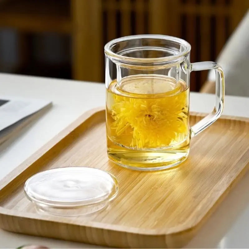 Skorter glass tea cup with infuser 400ml