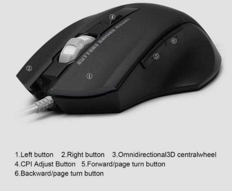 Skorter | Buttons 2500 DPI LED Optical Wired Gaming Mouse