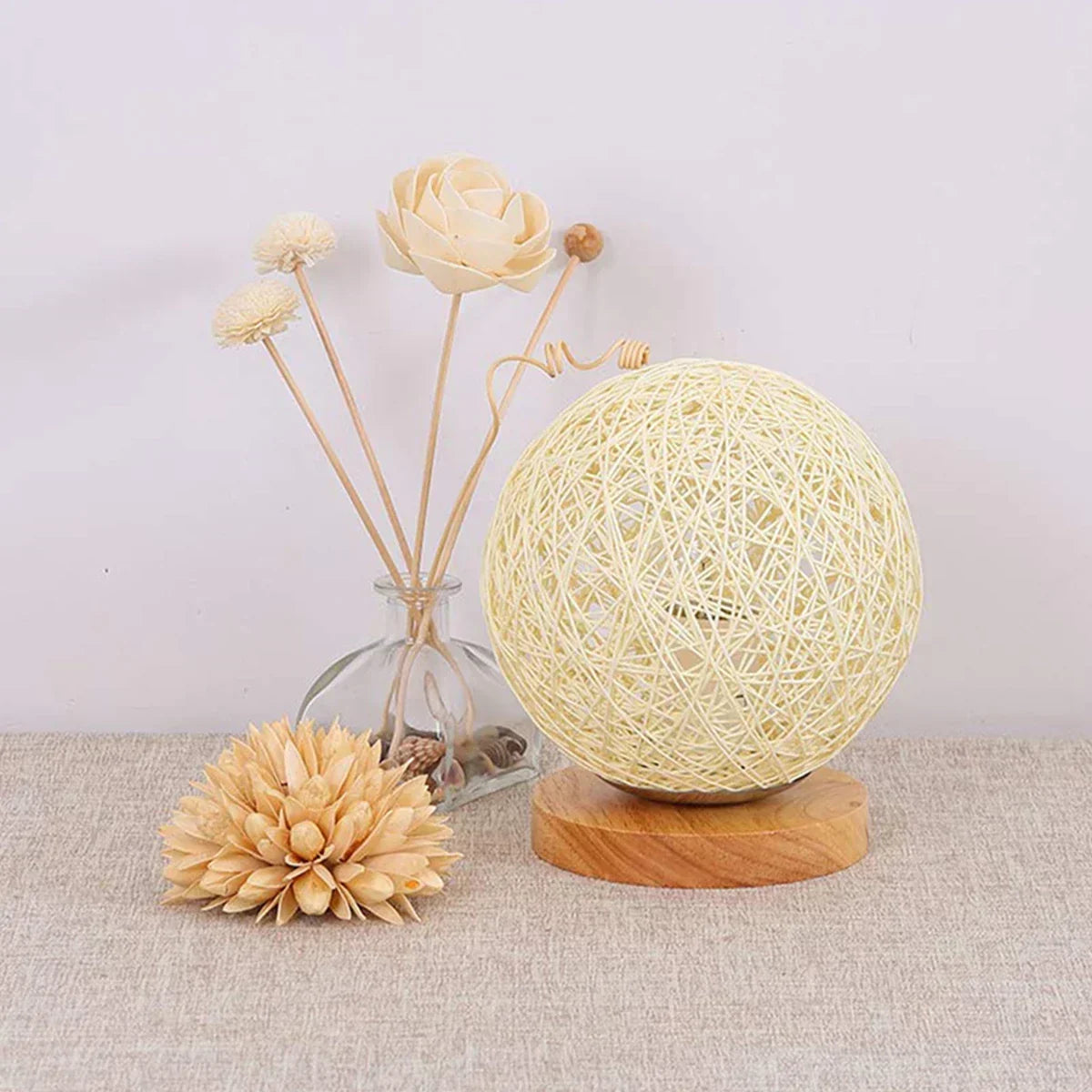 Skorter | RattanGlow - Dimmable Rattan Table Lamp with Natural Design