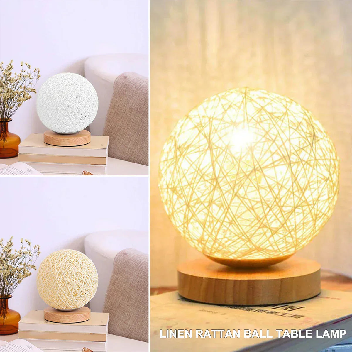 Skorter | RattanGlow - Dimmable Rattan Table Lamp with Natural Design