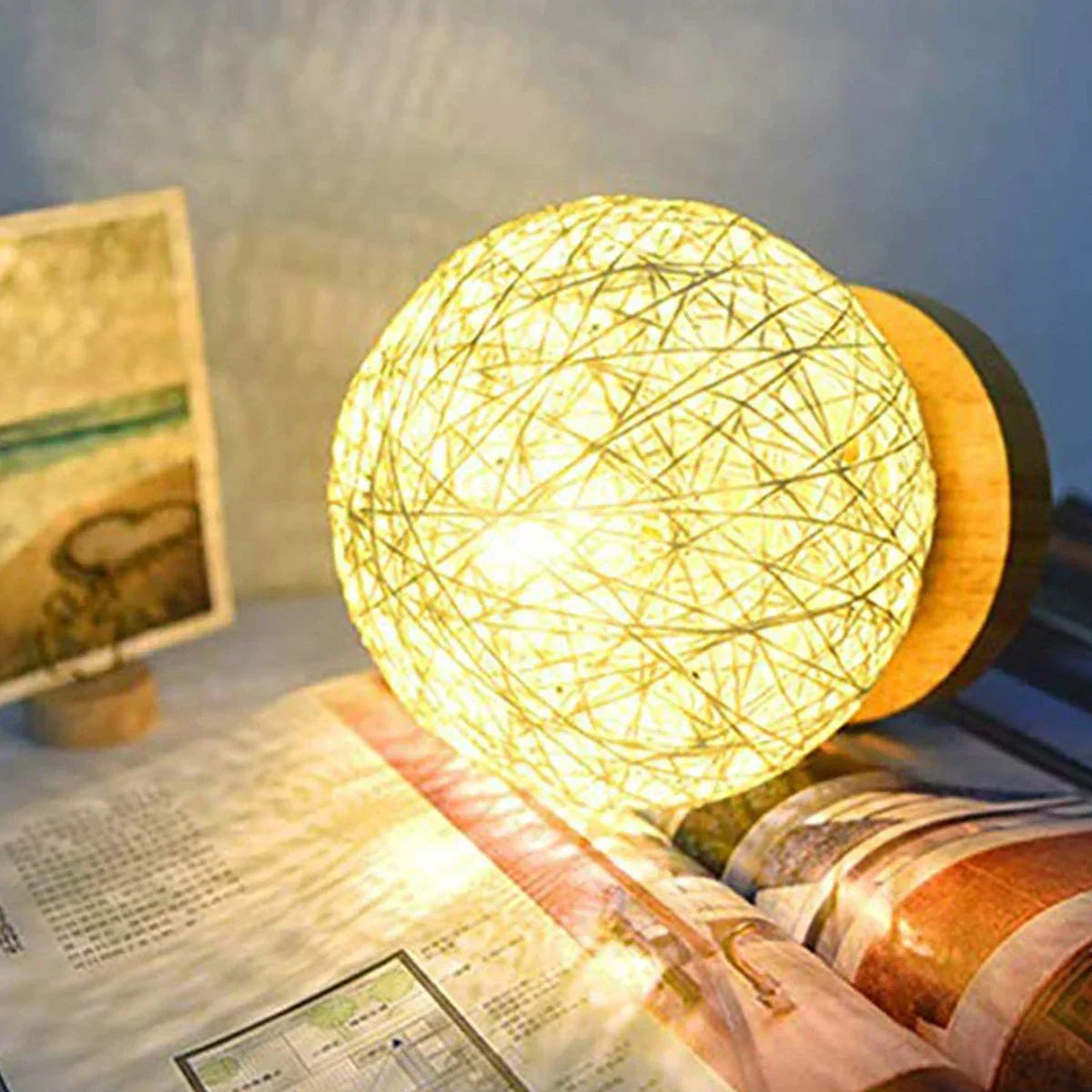 Skorter | RattanGlow - Dimmable Rattan Table Lamp with Natural Design