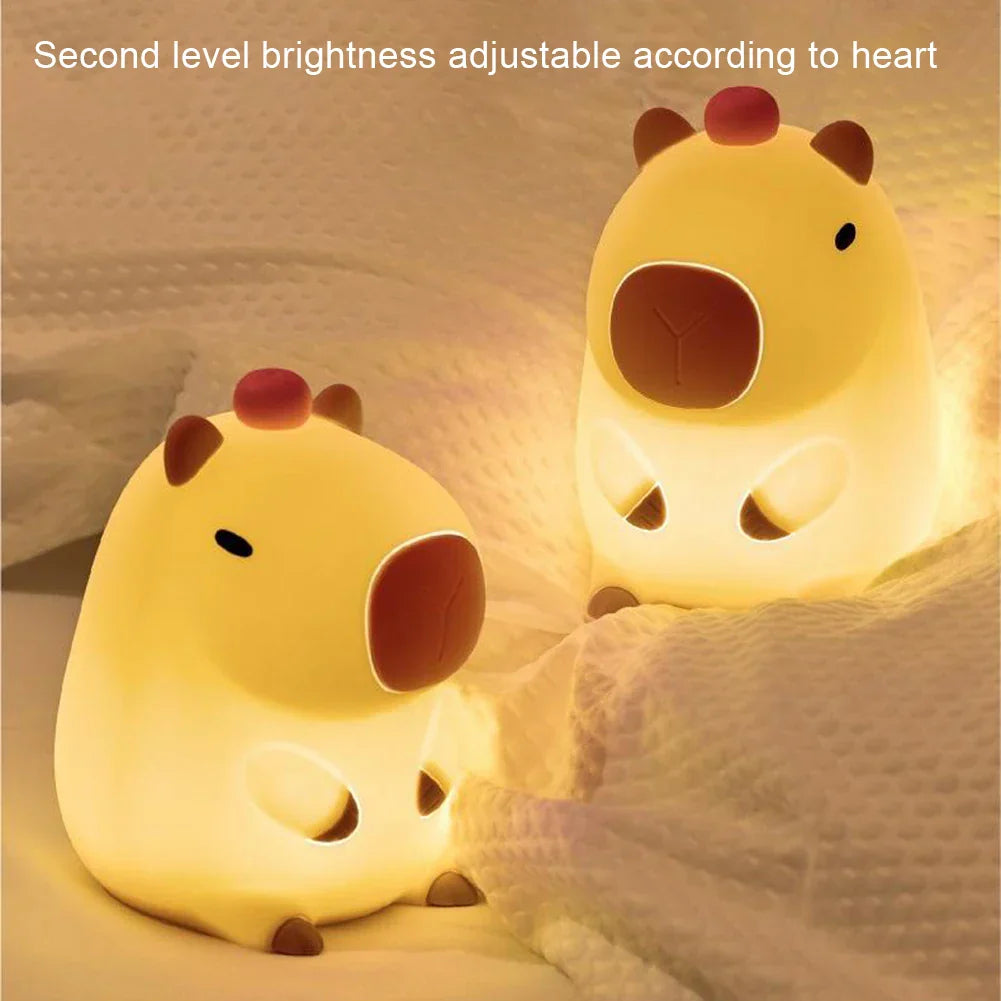 Skorter | Capybara Light - Rechargeable Cartoon Capybara Silicone Night Light with 800mAh Battery