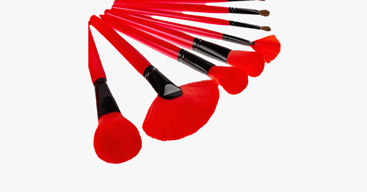 Skorter | 24-piece royal red makeup brush set