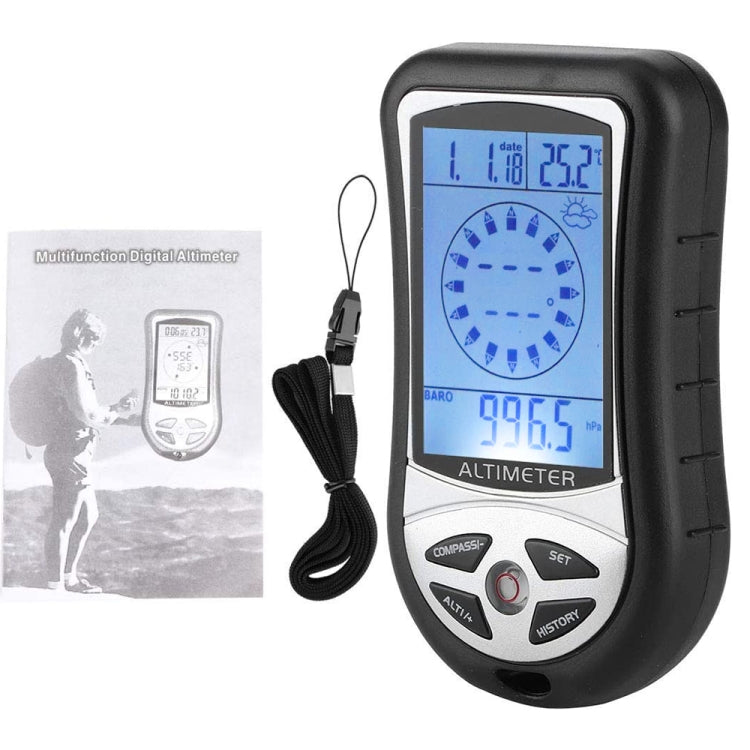 Skorter | 8 in 1 (Altimeter + Weather + Altitude + Compass + Thermometer + Clock + Calender + LED Backlight) Multifunction Digital Altimeter Watch Compass