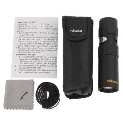 Skorter | 10-30 x 25mm Telescope Monocular for Backpacking / Hiking(Black)