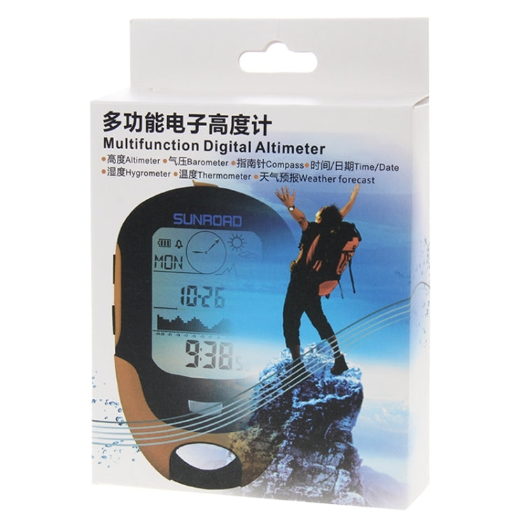Skorter | SUNROAD Multifunction LCD Digital Altimeter with Compass & Barometer & Thermometer & Hygrometer & Weather Forecast & LED Torch and Clock