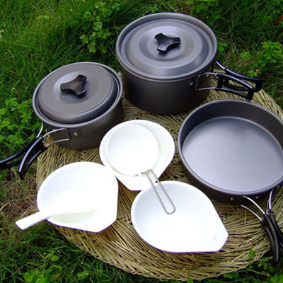 Skorter | Outdoor Camping Ultra Light Weight 9 Piece Cookware Stackable Set