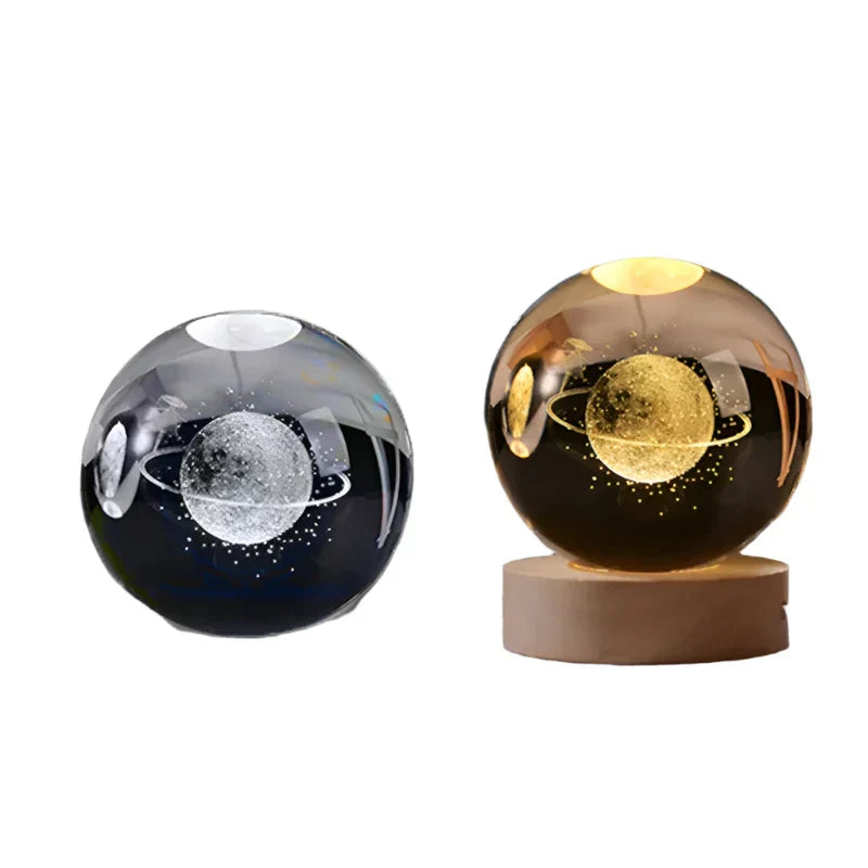 Skorter | LumiCrystal - 3D LED Night Lamp with Star Gallery and Wooden Base