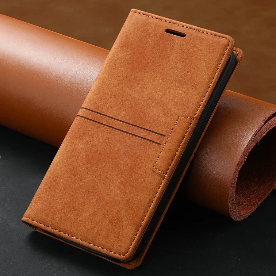 Skorter | Leather Wallet Cover Flip Case - Google Pixel