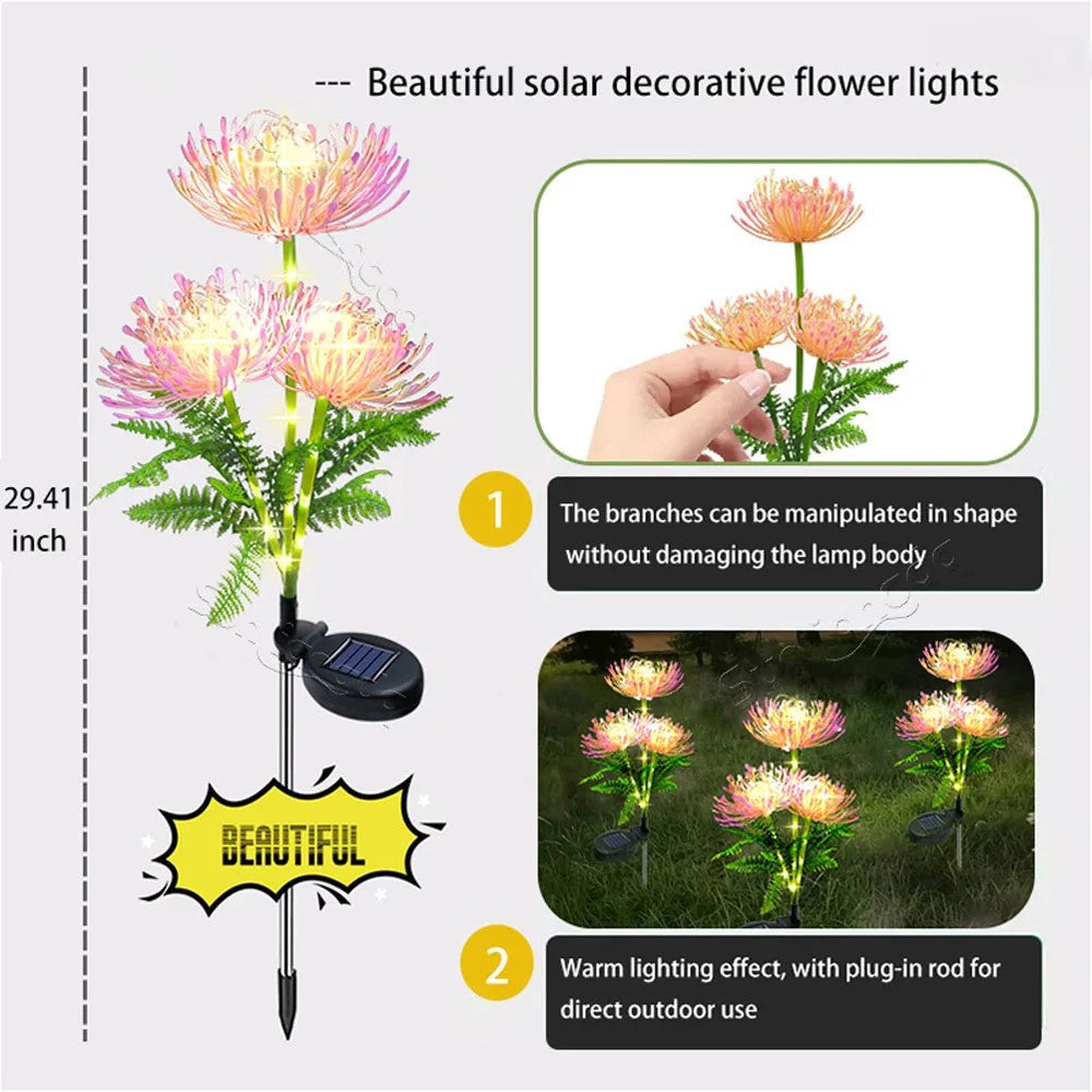 Skorter | Soft Pink Glow Solar LED Flower Garden Light