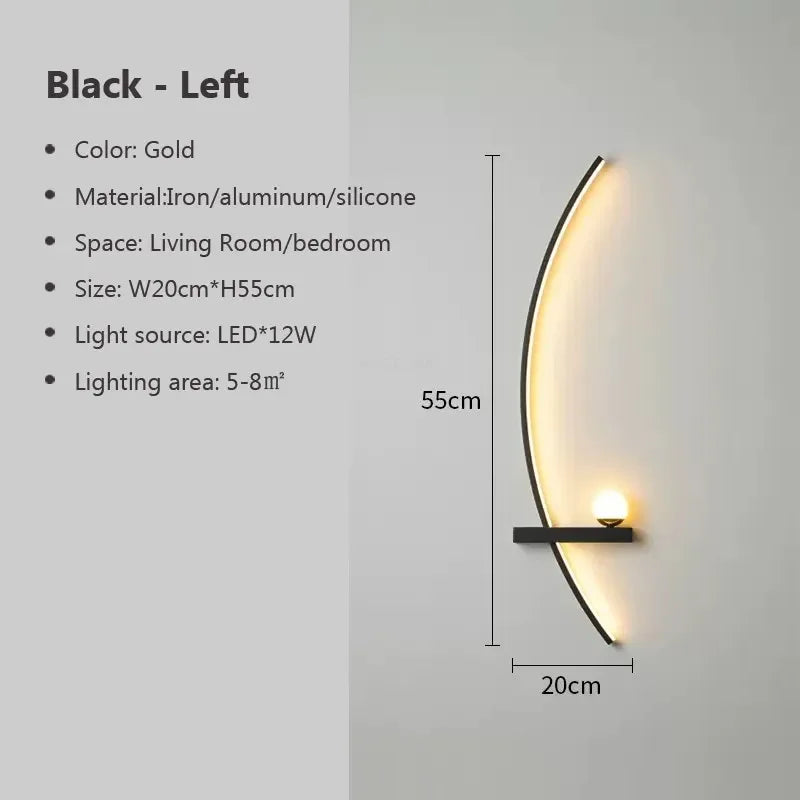 Skorter | Contemporary Edge Wall Lamp – Black & Gold Indoor/Outdoor Lighting for Modern Spaces