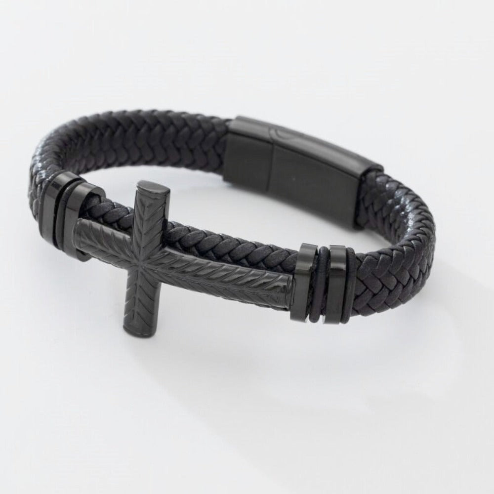 Skorter | Leather Braided Bracelet With Charms