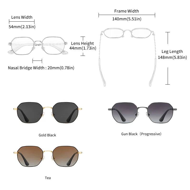 Skorter | Retro Women’s Rectangular Square Sunglasses with Metal Frame & Polaroid Lenses