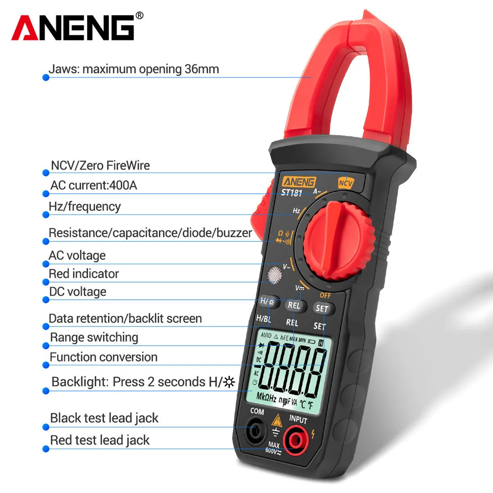 Skorter | ST181 Digital Clamp Meter - DC/AC Current Multimeter