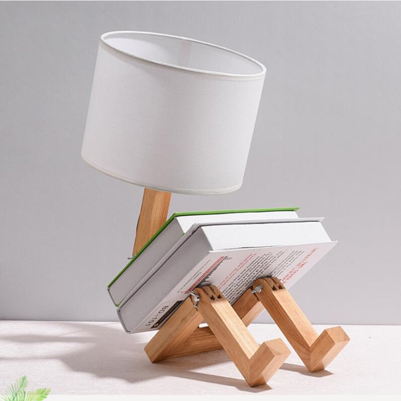 Skorter | Robot Form Wood Table Lamp