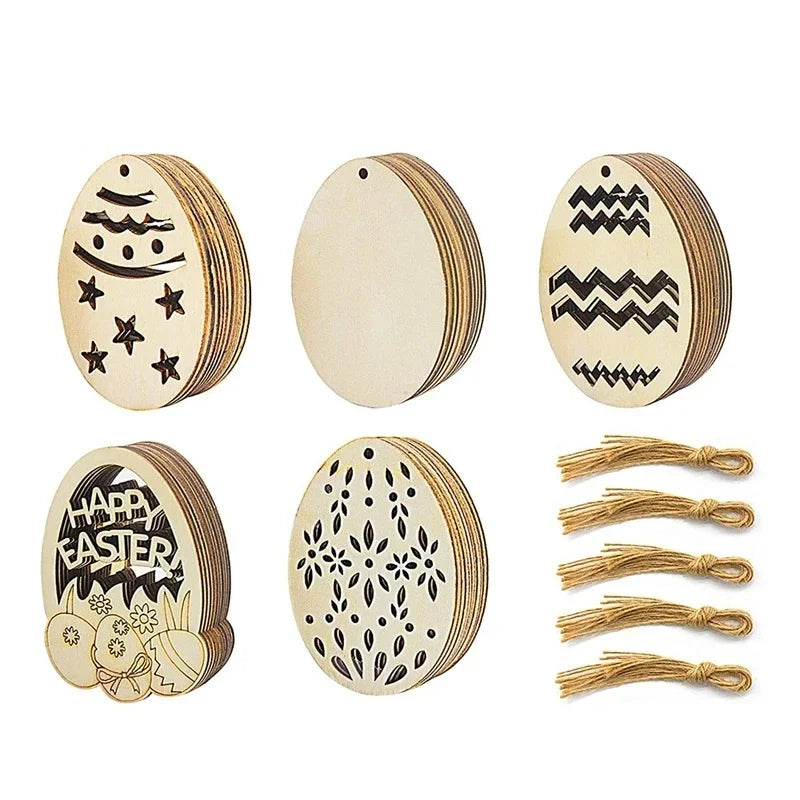 Skorter | 10 pieces DIY Easter egg wood slices