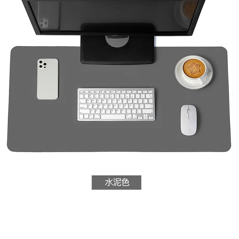 Skorter | Large White Waterproof PU Leather Mouse Pad - Non-Slip Gaming Desk Mat