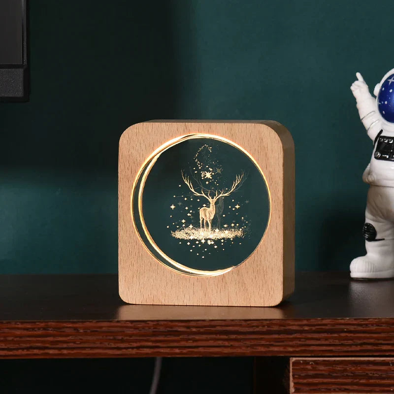 Skorter | LumiWood - 3D Wood Night Lamp with Engraving and Warm LED Lighting