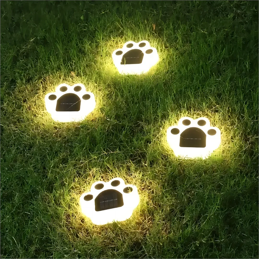 Skorter | Glowing Paw LED Solar Pathway Outdoor Lights