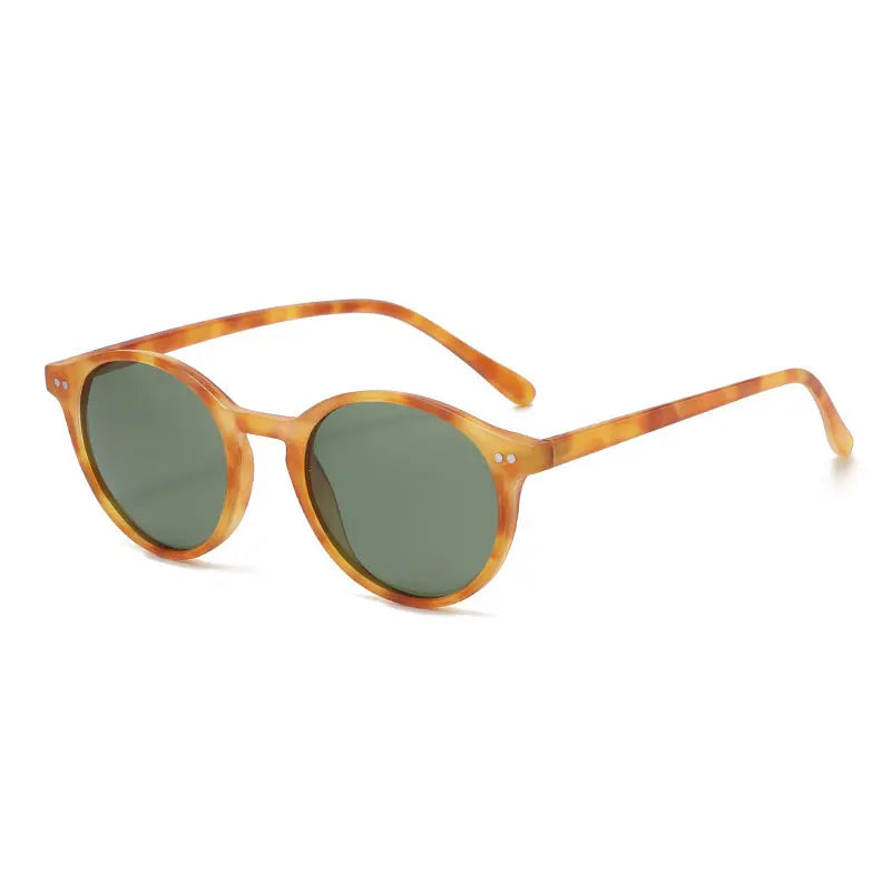 Skorter | Retro Round Polarized Sunglasses Classic Leopard Frame UV400 Fashion Driving Goggles for Men & Women