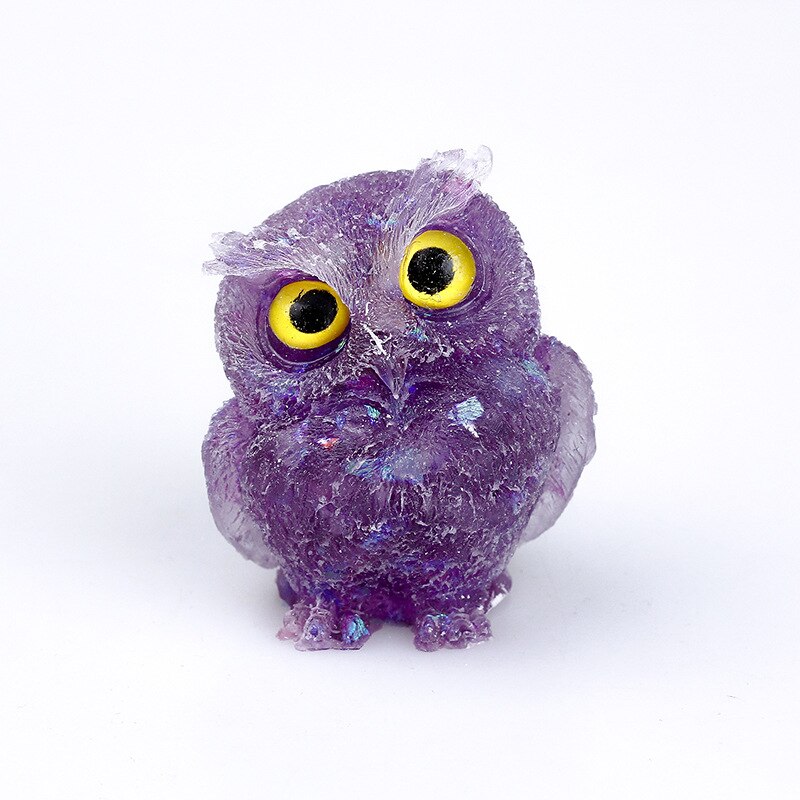 Skorter | Natural Crystal Owl Figurine: Handmade Collector's Item