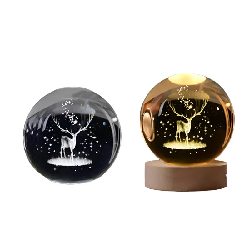 Skorter | LumiCrystal - 3D LED Night Lamp with Star Gallery and Wooden Base