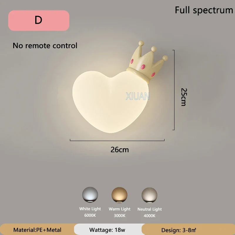 Skorter | LoveLight - Pink Crown Sky Heart Design LED Bed Lamp