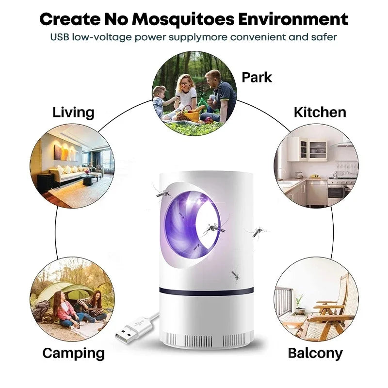 Skorter | New Indoor Electric Mosquito Trap Mosquito Lamp with USB Power and Adapter Suction Fan Outdoor Insect Trap