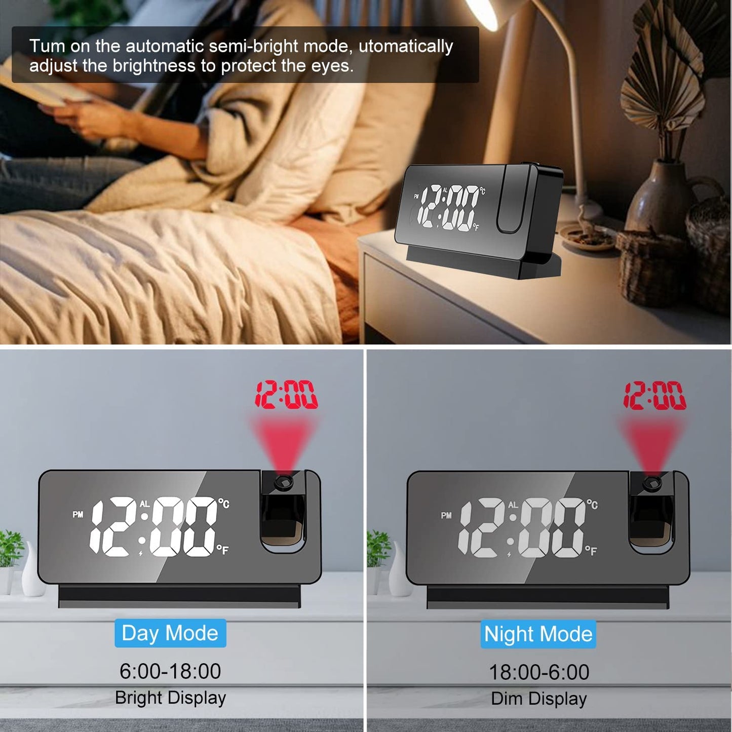 Skorter | LED Digital Projection Alarm Clock