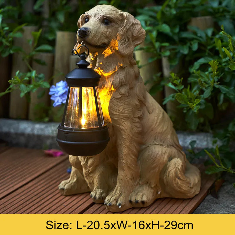 Skorter | Solar-Powered Outdoor Resin Dog Statue Lamp