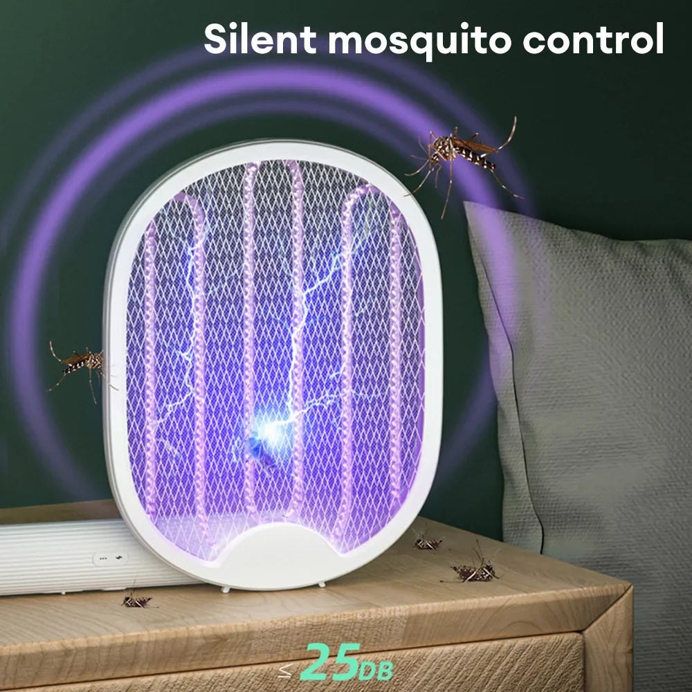 Skorter | Foldable Electric Mosquito Killer Fly Catcher USB Rechargeable Mosquito Racket Insect Killer with UV Light Bug Zapper 3000V