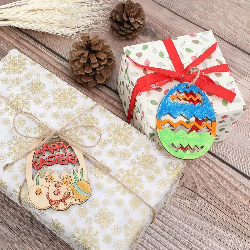 Skorter | 10 pieces DIY Easter egg wood slices
