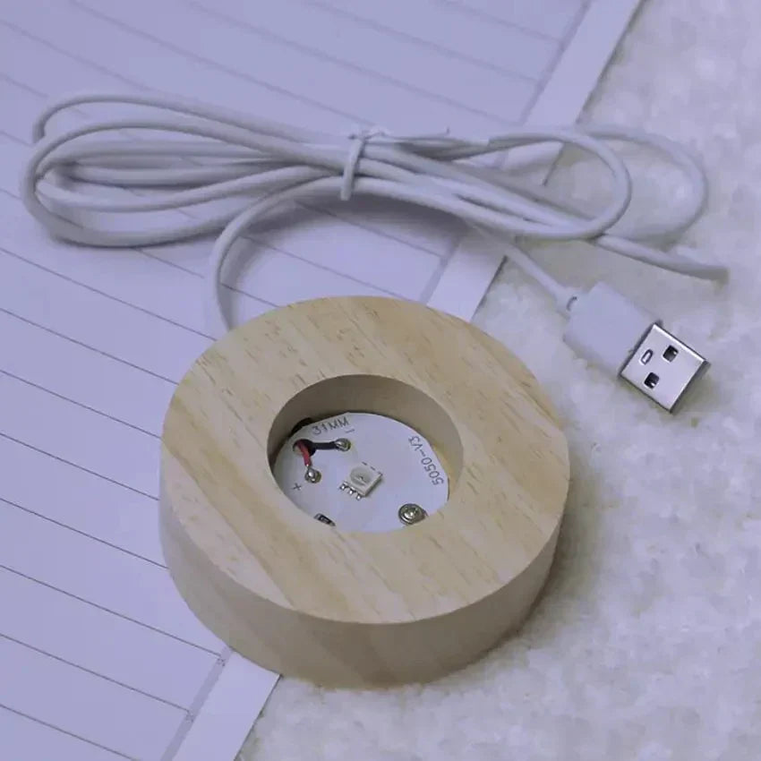 Skorter | LumiCrystal - 3D LED Night Lamp with Star Gallery and Wooden Base