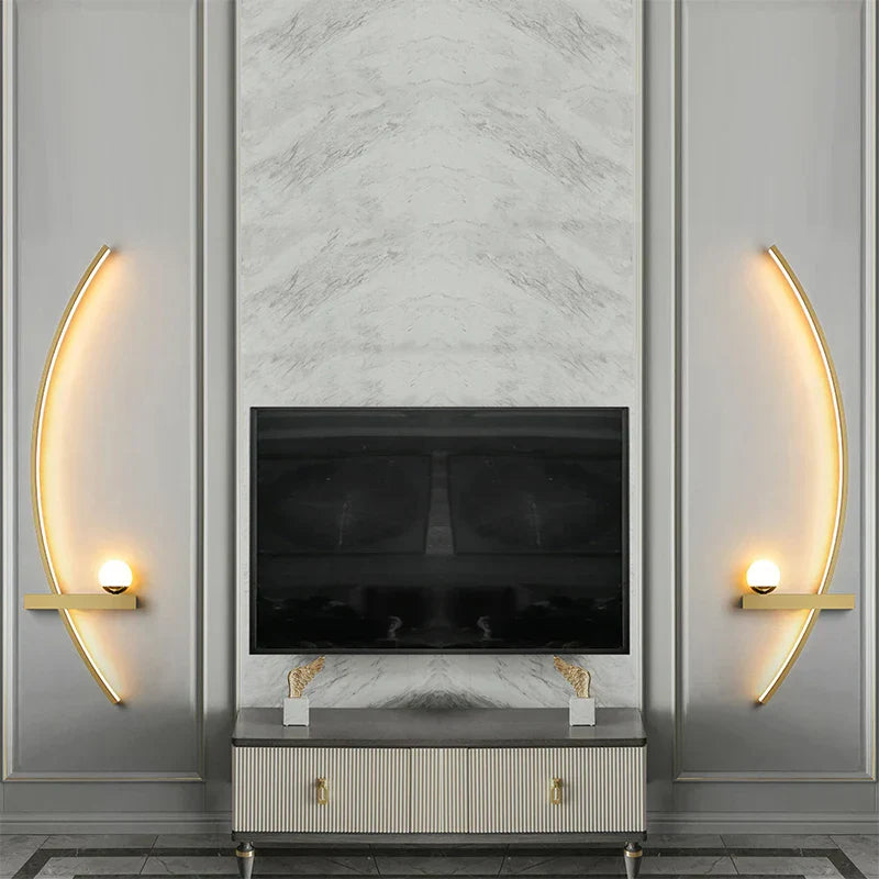 Skorter | Contemporary Edge Wall Lamp – Black & Gold Indoor/Outdoor Lighting for Modern Spaces