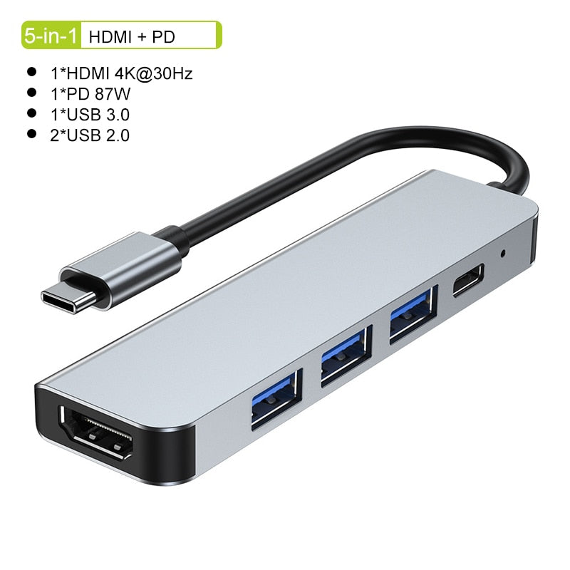 Skorter | Thunderbolt 3 USB-C Hub with HDMI, PD, SD/TF for MacBook Air M1 and iPad Pro