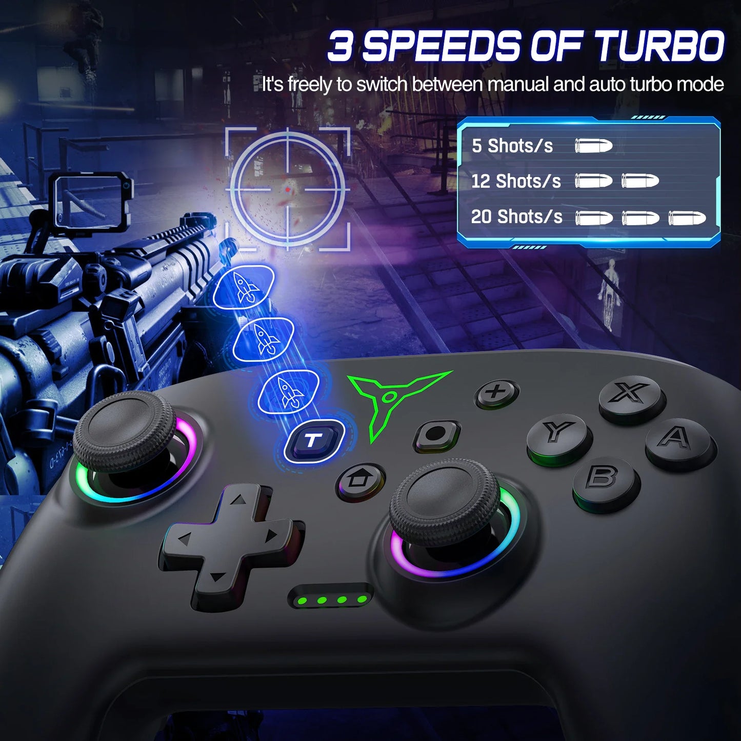 Skorter | Wireless Switch Pro Controller with Joystick and Double Vibration Compatible for Switch OLED/Lite Remote Gamepad