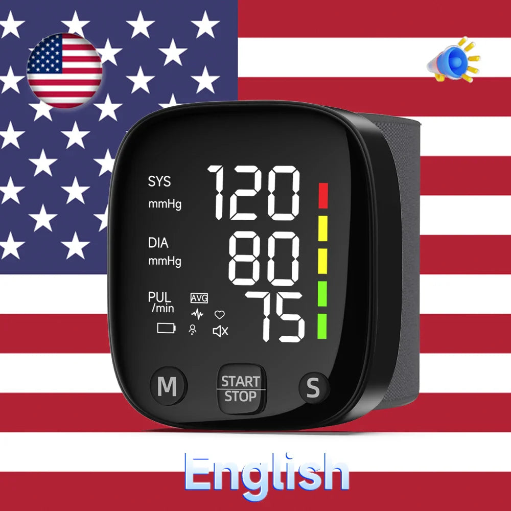 Skorter | Rechargeable LED Wrist Blood Pressure Monitor with Voice Function – HeartGuard