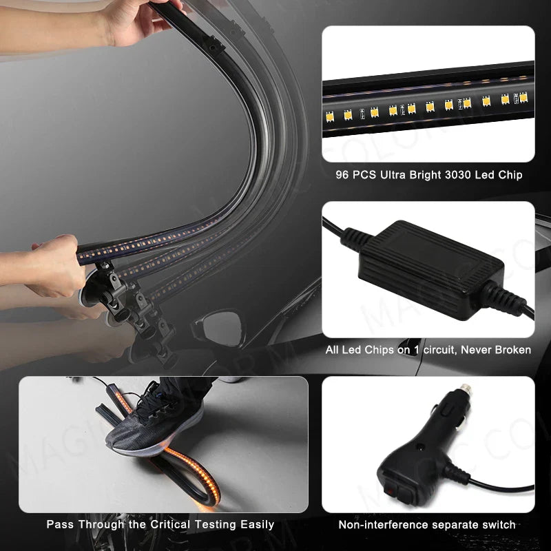 Skorter | 96 LED Strobe Light Bar – Veyra – (Car Emergency Warning)