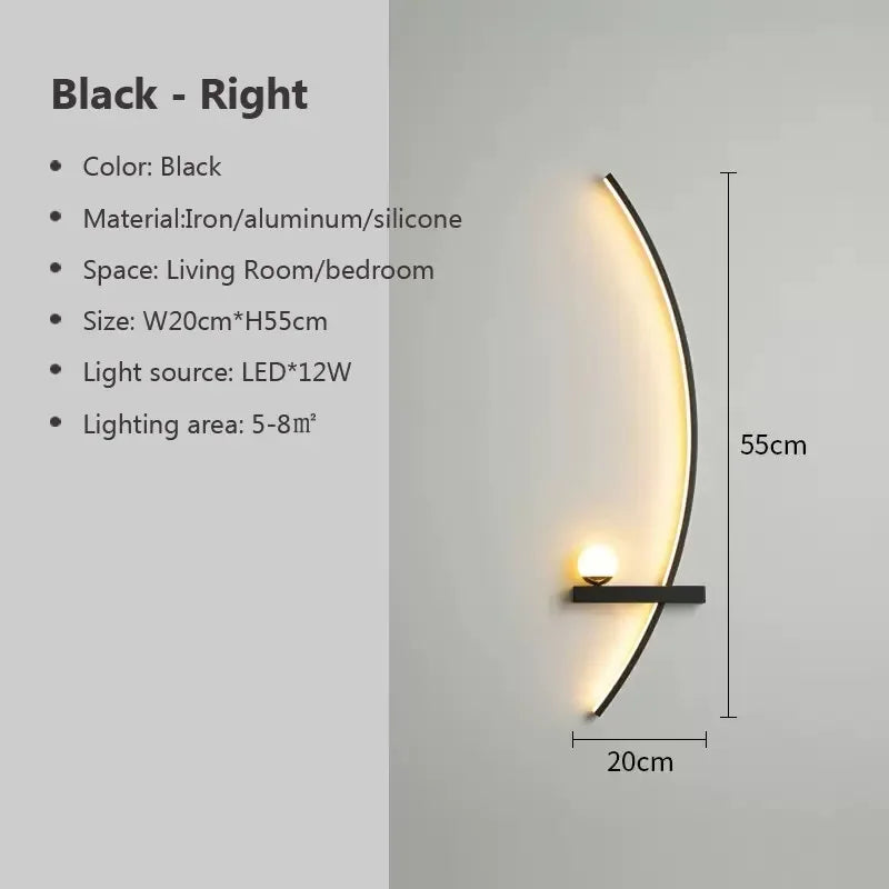 Skorter | Contemporary Edge Wall Lamp – Black & Gold Indoor/Outdoor Lighting for Modern Spaces