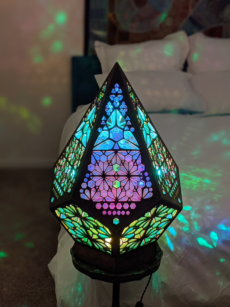 Skorter | Glass-in-Block Style LED Table Lamp - LumiAura