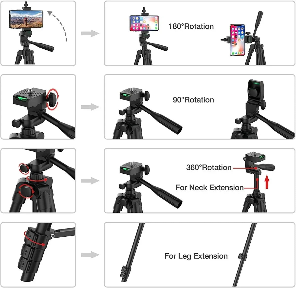 Skorter | 100cm Phone Tripod Stand with Bluetooth Remote Universal Camera Video Recording Photography Tripod