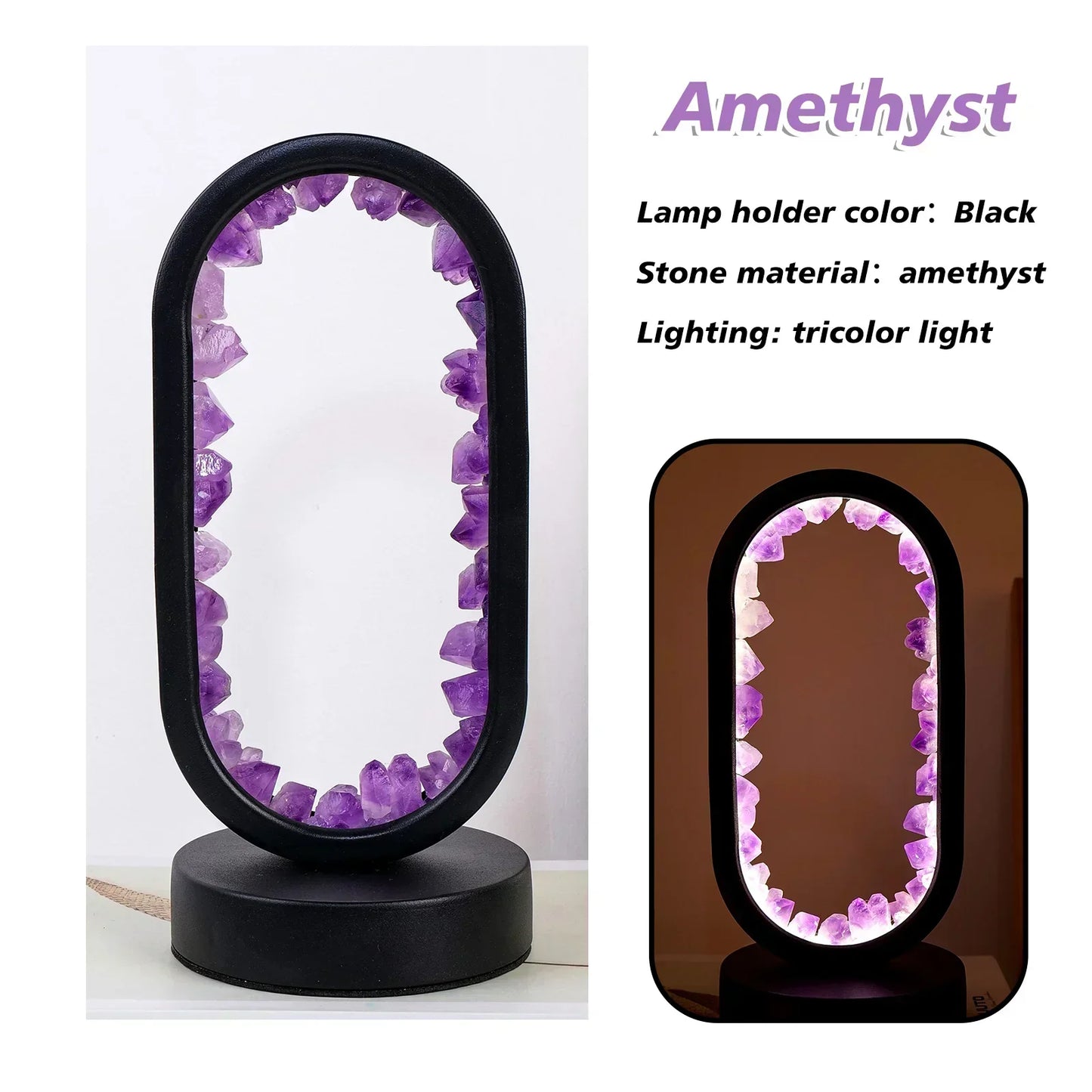 Skorter | AuraStone | Natural Calming Amethyst Serenity Lamp